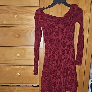 Wild Fable Elegant Red Floral Dress